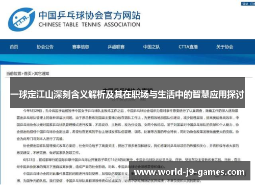 一球定江山深刻含义解析及其在职场与生活中的智慧应用探讨