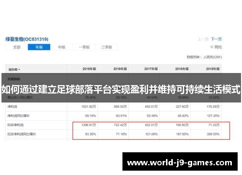 如何通过建立足球部落平台实现盈利并维持可持续生活模式